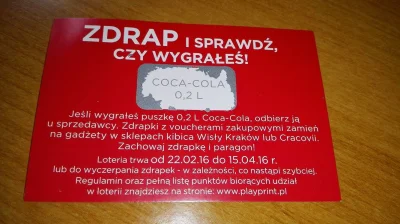 tutaj - Wygrałam jakąś cole w jakiejś zdrapce ale jej nie chce więc może ktoś inny to...