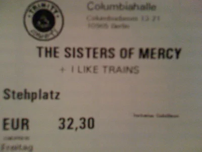 m.....i - Kolejny bilet na na #koncert The Sisters Of Mercy. Tym razem #berlin