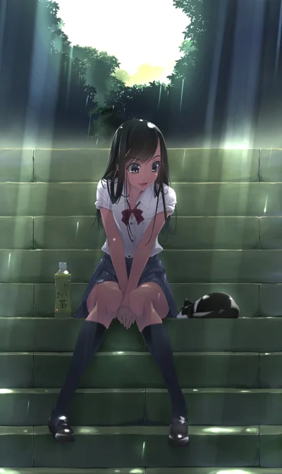 Sentox - #randomanimeshit #originalcharacter #schoolgirl #neko #murakamisuigun #
