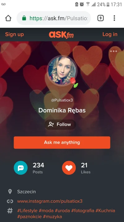 karolina9090 - Na ask fm tez ma konto. Ta typiara to jakas mentalna gimbaza