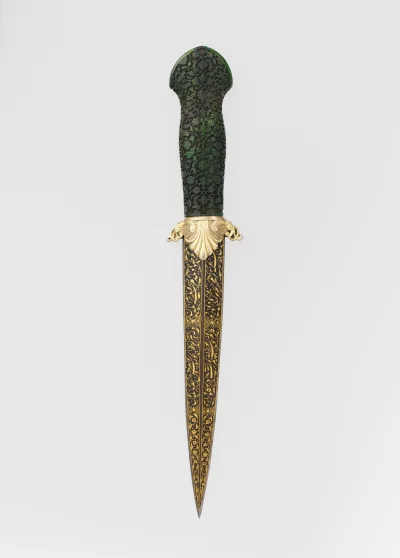 myrmekochoria - Cudownie zdobiony turecki sztylet (20 cm) z XVI wieku. Jelec wykonany...