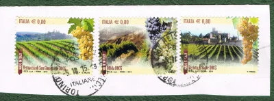 m.....3 - Włochy 2014r.
Wycinek z koperty - 3 znaczki należące do serii:
Made in It...