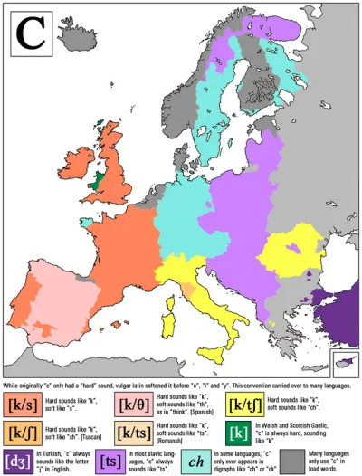 fuckmylife33 - Jak czyta się 'c' w Europie.
#mapporn #lingwistyka #jezyki #ciekawost...