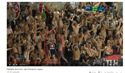londzajn - Skrót meczu Sturm Graz- Ajax, a tu taki obrazek na trybunach :D
