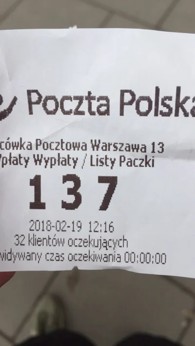 i.....l - 32 osoby w kolejce o godzinie 12. #pocztapolska