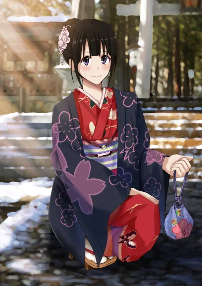 bakayarou - #randomanimeshit #hyouka #chitandaeru #kimono #pixiv #anime #
