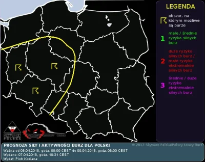 KubaGrom - Łowcy burz prognozują dziś szanse na burze w południowo-zachodniej części ...