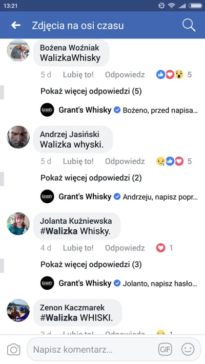 S.....n - Co się dzieje na fanpage'u Grant'sa. Każdego z osobna muszą poprawiać xD
#h...