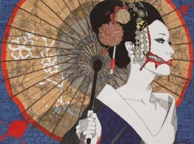 Utsuro - Kuchisake onna (口裂け女 "Kobieta o rozciętych ustach") Bardzo znany upiór z jap...