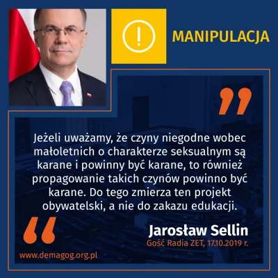 DemagogPL - @DemagogPL: Sprawdzamy słowa Jarosława Sellina z #PIS na temat tzw. "usta...