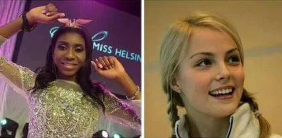 Mesk - Po lewej Miss Helsinek 2017 - Po prawej, obrzydliwy fiński tubylec #bekazlewac...