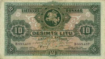 johanlaidoner - @johanlaidoner: Lit litewski- banknot przedwojenny