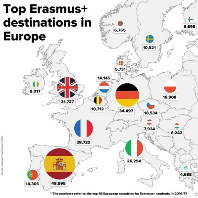 A.....1 - Do którego kraju w Europie wyjeżdża najwięcej studentów w ramach programu E...
