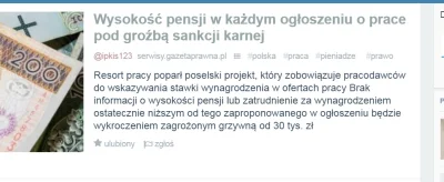 werfogd - Tytuł wykopu o 14:48: 
Brak informacji o wysokości pensji lub zatrudnienie...