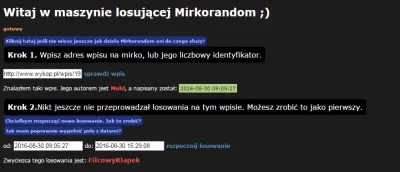 M.....d - Pierwsze losowanie zakończone, wygrał @FilcowyKlapek 
Link do poprzedniego...