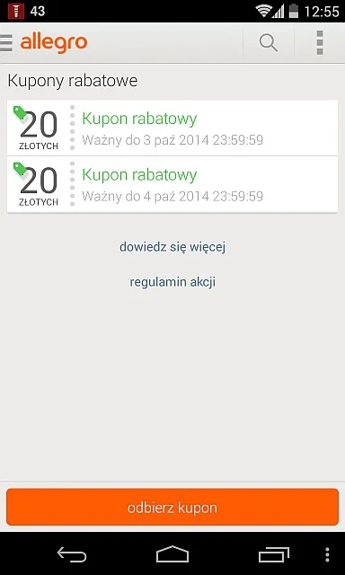mr03 - Wykorzystałem jeden kupon na 20zł z allegro ale mam jeszcze 2, będą działać no...