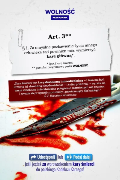 s.....w - #4konserwy #wolnosc #karasmierci #wolniewicz #prawo