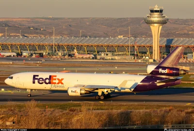 alawans - McDonnel Douglas MD-11F w malowaniu FedEx na lotnisku Madryt-Barajas. 
#air...
