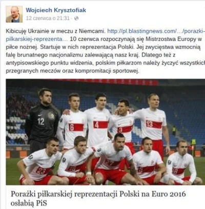 byferdo - -> Życz Polakom skompromitowania się na Euro 2016, bo kibice to "pisowcy i ...