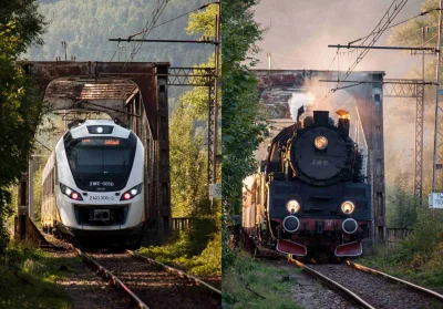 petersen06 - Oba zdjęcia wykonane jednego dnia lokomotywa parowa Ol49-69, oraz jednos...