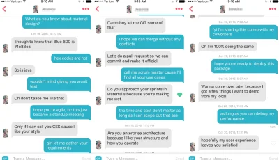 Godziu73 - When a programmer and designer meet on tinder. 
#tinder #humorinformatyko...