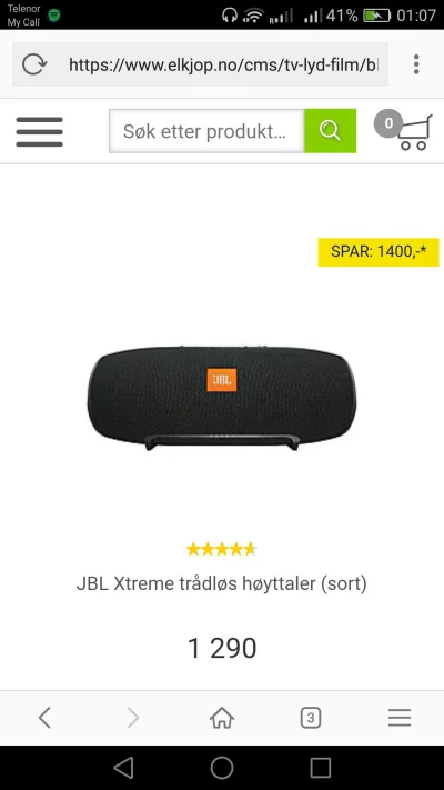 hooki - Przykładowa promocja z Norwegii na black friday - 1290 nok za JBL Xtreme któr...