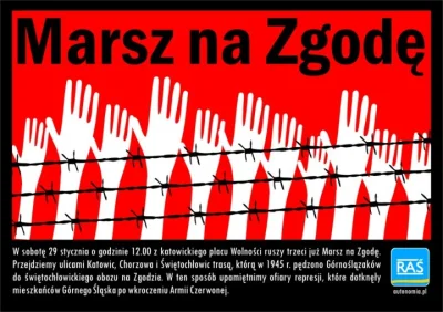 gornyslask - Marsz na Zgodę - 29 stycznia godz. 12:00 marsz przez #katowice - #chorzo...