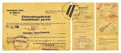 johanlaidoner - Przymusowe powołanie do Łotewskiego Legionu SS- oryginalny dokument
...