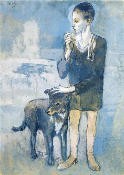 kvoka - Pablo Picasso "Boy with a Dog", 1905 r. 

#malarstwo #sztuka #piesek