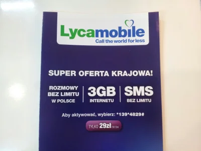 T.....m - Wow. Chyba najlepsza oferta w tej chwili. 
#gsm #operatorzy #lyca #lycamob...