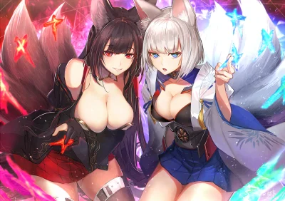 Hajak - #randomanimeshit #azurlane #akagi #kaga #kemonomimi #kitsunemimi #anime