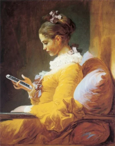 HorribileDictu - Jean-Honoré Fragonard, "Różowy pasek czytający mikrobloga"

#malar...