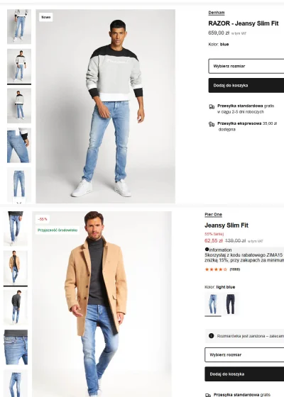 Instynkt - Pomóżcie Mirki, nie wiem na które jeansy się zdecydować ( ͡° ʖ̯ ͡°)
#moda...