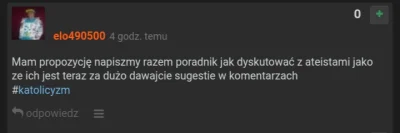 c.....k - "Jak rozmawiać z ateistami?" 

No nie wiem, może zacząć używać zdrowego r...