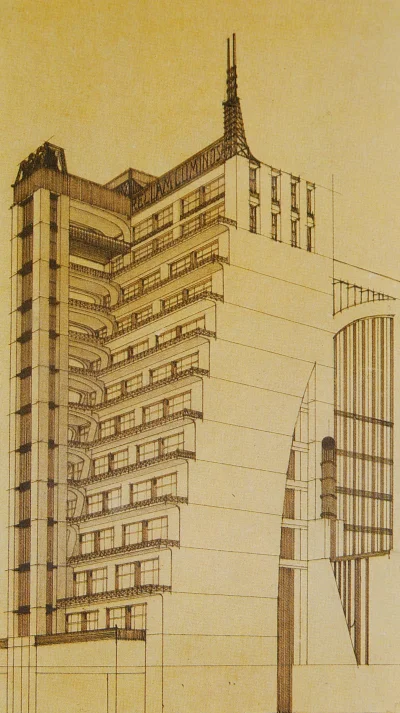 myrmekochoria - Antonio Sant'Elia, Wieżowiec, 1912-1914

#rysunek #architektura #de...