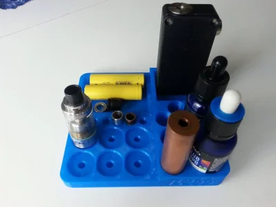 mleko15 - Podstawka z druku 3D na 6 dripów, 6 tipów, rurki, baterie, flaszki z liquid...