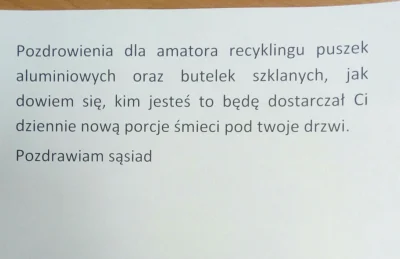 LordOfTerror - Jakiś skubaniec zostawia na klatce schodowej puszki i butelki. Postano...