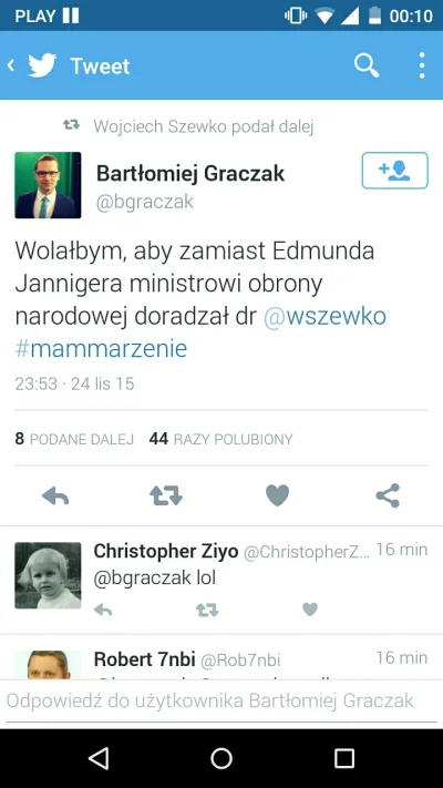 L.....w - Do tego Bartosiak! 
#tweeter #4konserwy #wojna #polityka #macierewicz