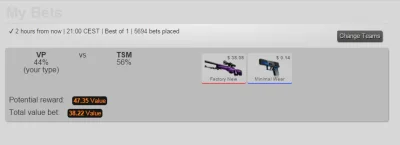 duszek360 - ofensywny bet :P
jestem przygotowany na porażkę :)

#csgolounge