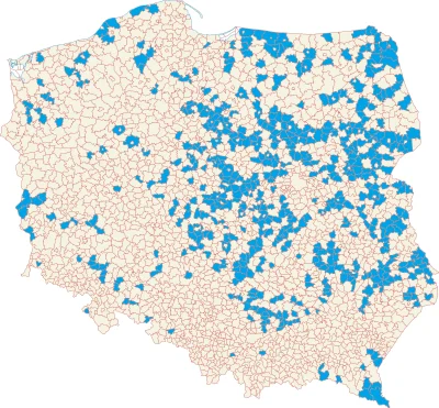 dwa_szopy - #mapy #geografia 
Na niebiesko zaznaczone gminy, w których nie ma ani je...