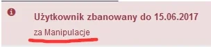 rzep - > Nie dostałem go za" manipulowanie"

@PrzemekMistrz: "ZA MANIPULACJE"