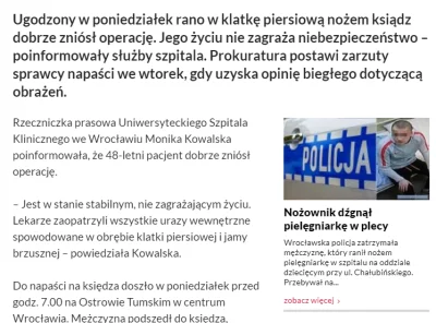 Trumanek - @gierape: Nożownik dźgnął pielęgniarkę. Wrzutka w tym samym artykule.