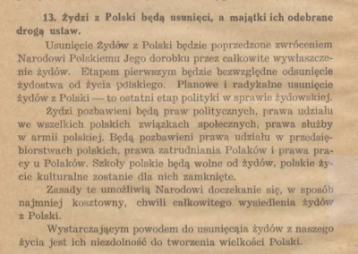 P.....j - Tutaj punkt programu ONR Z 1937 dotyczący Żydów. Postulat ONR Falanga był p...