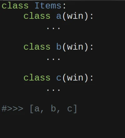 blend - chciałbym wylistować sobie wszystkie nazwy klas (jako stringi) w istniejącej ...