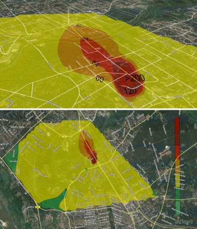 wigr - Dym z jednego komina utworzył plamę o pow. 343 000 m2.

Data pomiaru 2.12.2018...