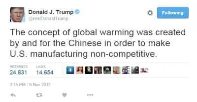 C.....e - Ale przecież uwielbiany na wypoku Trump uważa że globalne ocieplenie to wym...