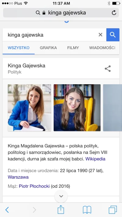 p.....j - @mariegold: Po wpisaniu Kinga Gajewska w Google xD
