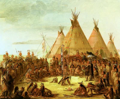 Agaress - George Catlin - Sioux War Council, 1848

#malarstwo #sztuka #art