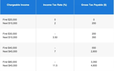 kicy - W Singapurze pierwsze 20k $ 0%
Efektywny podatek dochodowy od 80k $ = 4,19%
...
