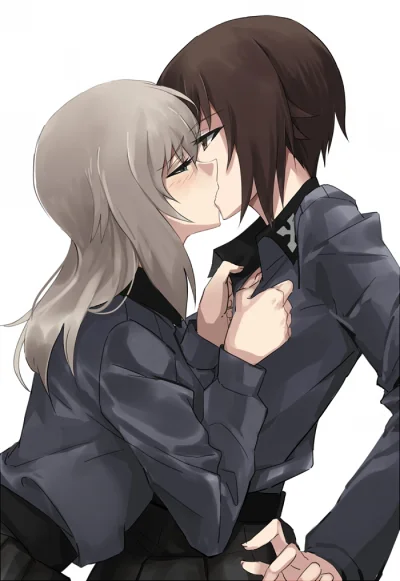 l.....f - #randomanimeshit #girlsundpanzer #erikaitsumi #mahonishizumi #yuri #pixiv #...